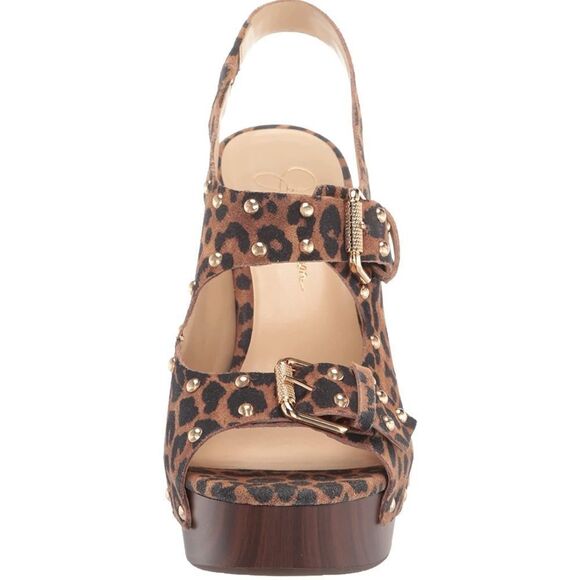 Jessica Simpson Tymina Women's Studded Leather Platform Wedge Sandals 9,5 - Picture 2 of 7